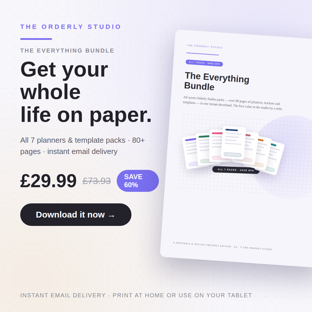 Orderly Studio bundle advert